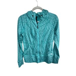 C9 Champion Women's Small Teal Full Zip Hoodie Space Dye Yoga Activewear Jacket
